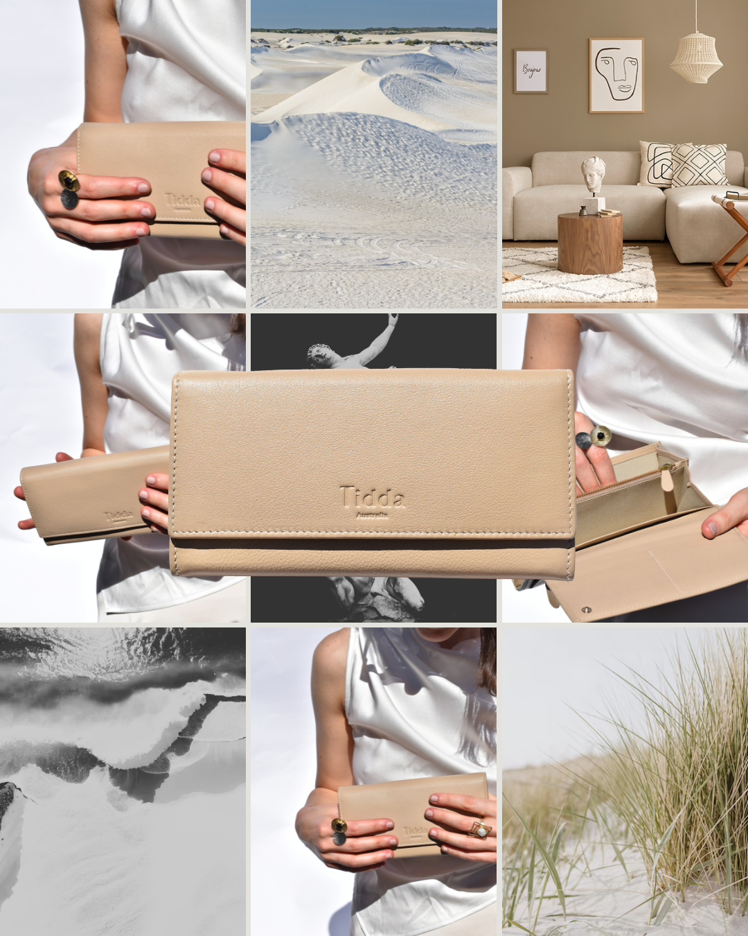 Ningaloo Wallet Sand Full Grain Leather