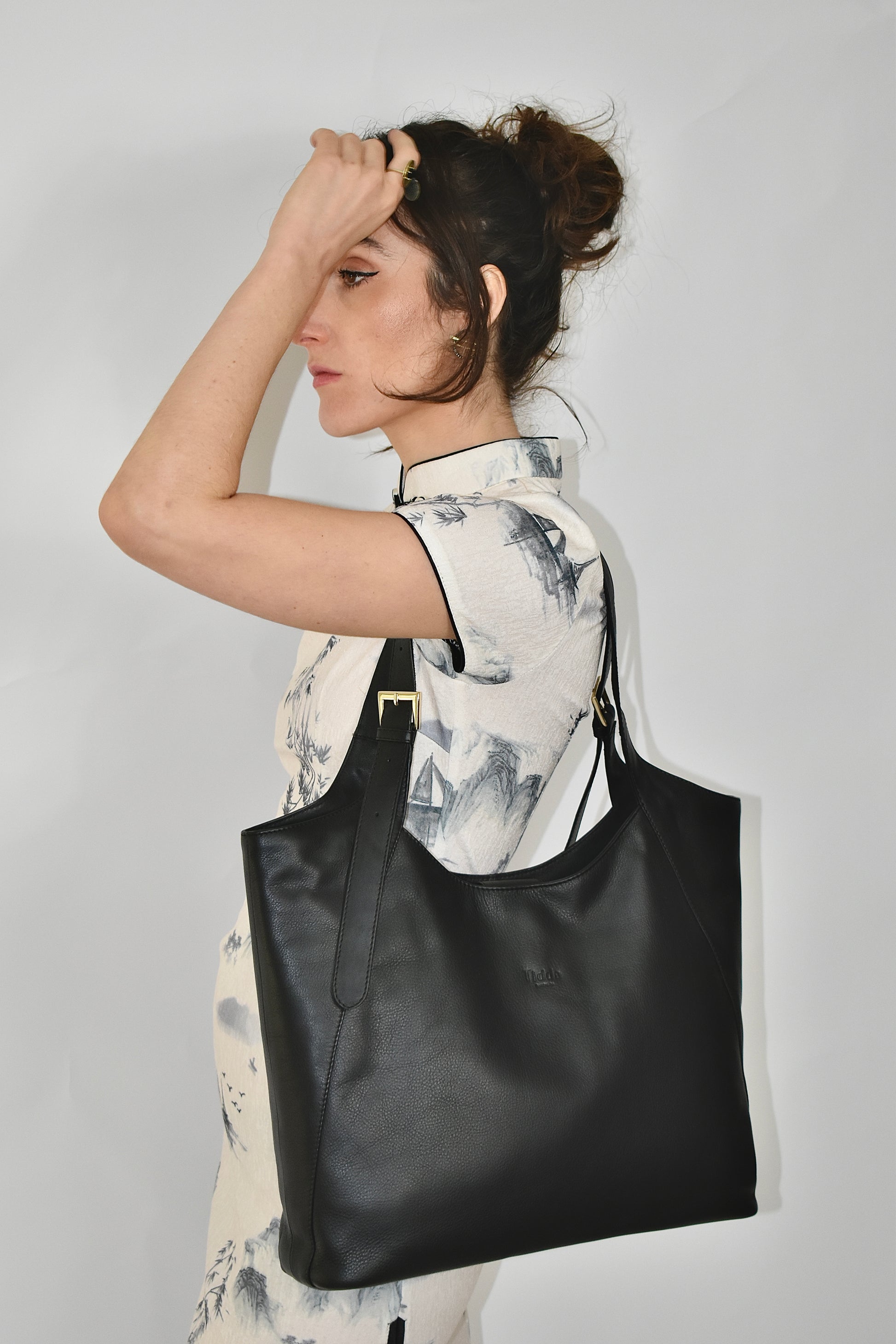 Margaret Tote Black Full Grain Leather