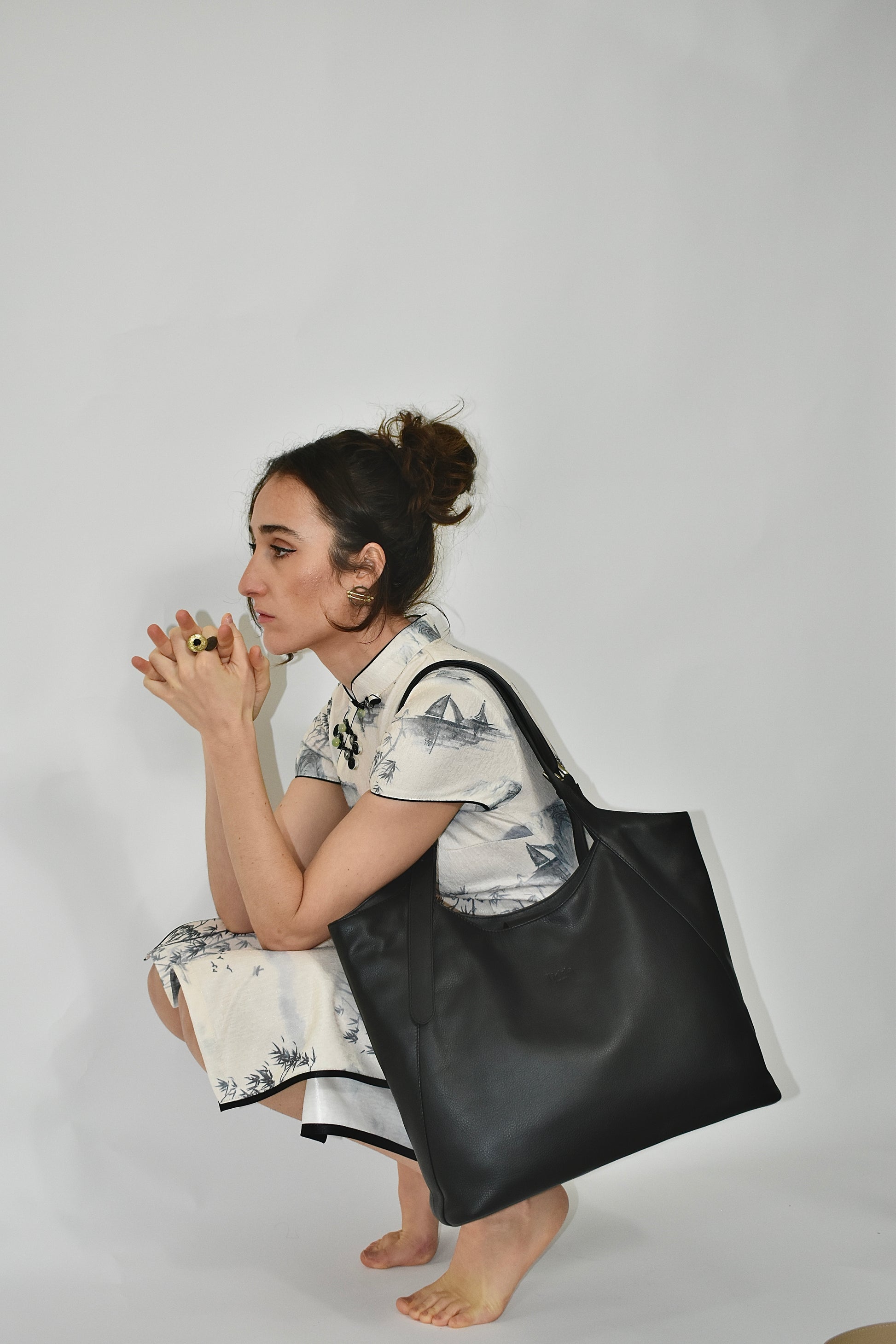 Margaret Tote Black Full Grain Leather