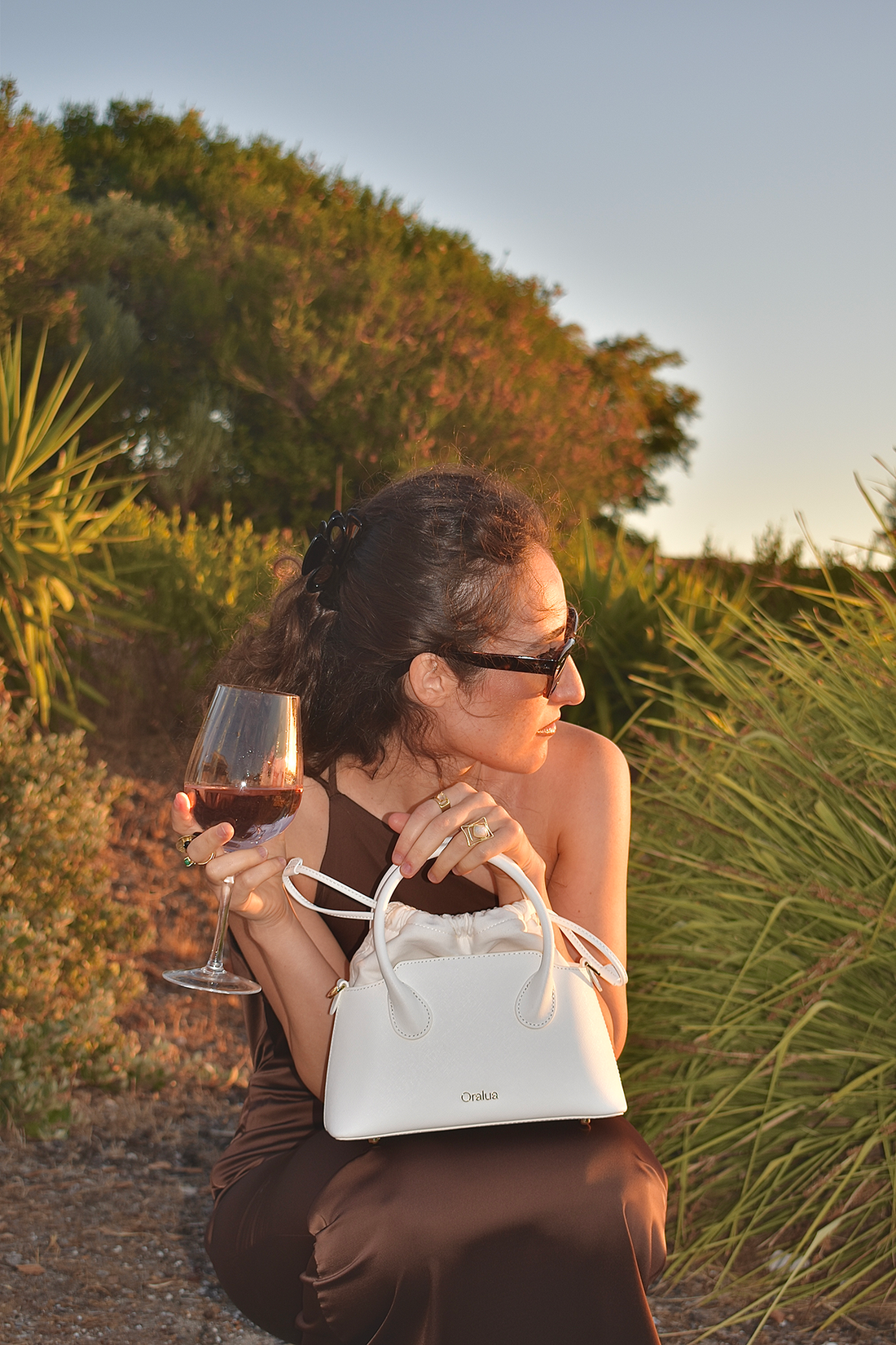 Augusta Bag White Saffiano Leather