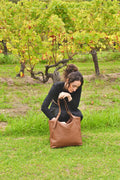 Margaret Tote Mud Brown Full Grain Leather