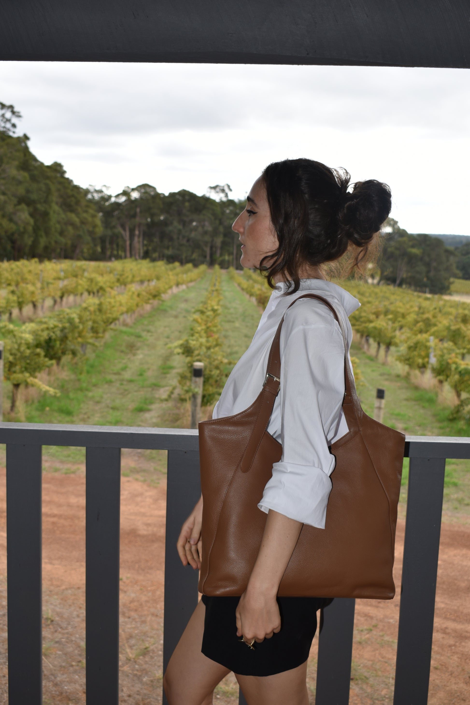 Margaret Tote Mud Brown Full Grain Leather