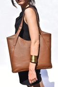 Margaret Tote Mud Brown Full Grain Leather