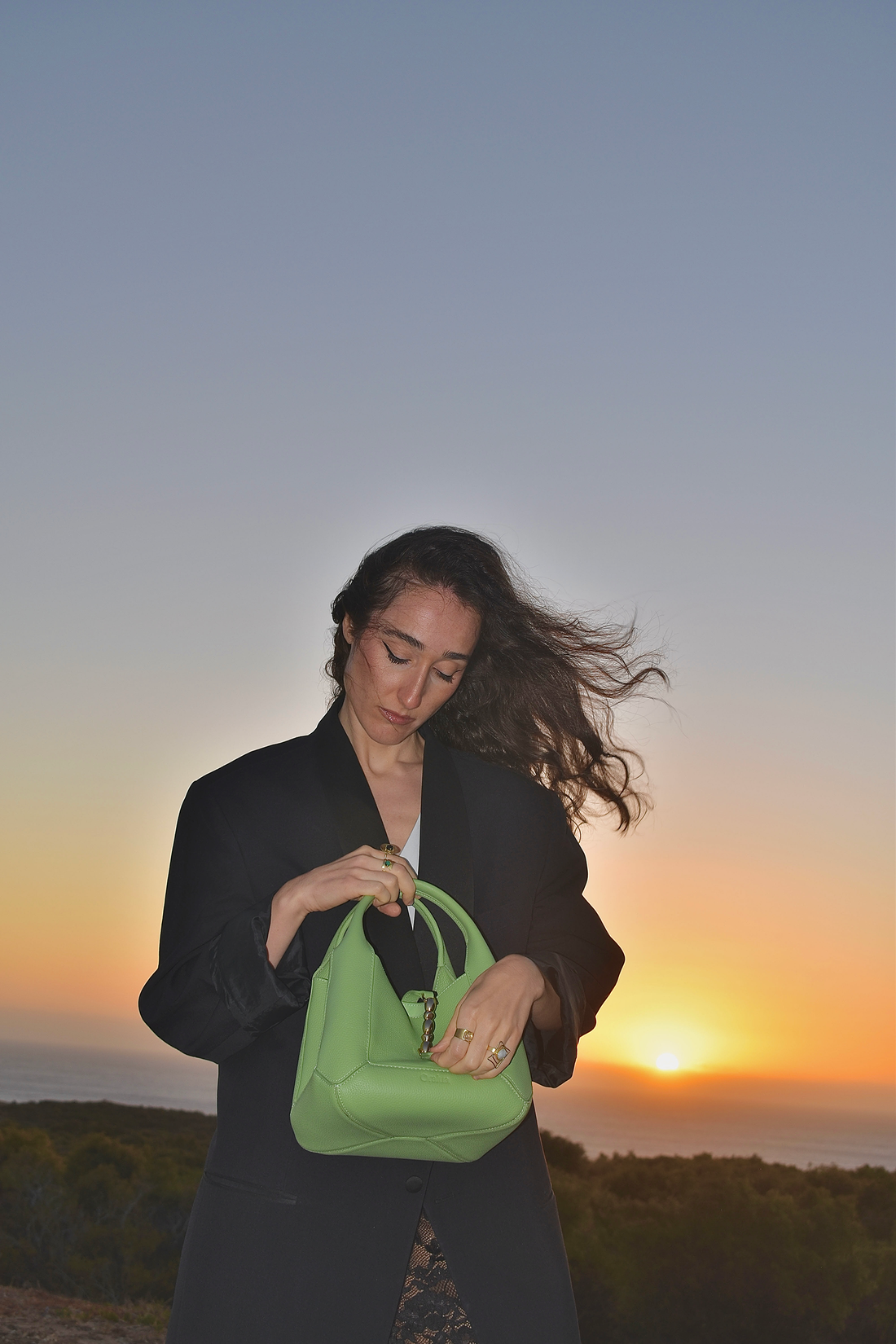 Coral Bucket Bag Sagefield Togo Pebble Leather - PREORDER