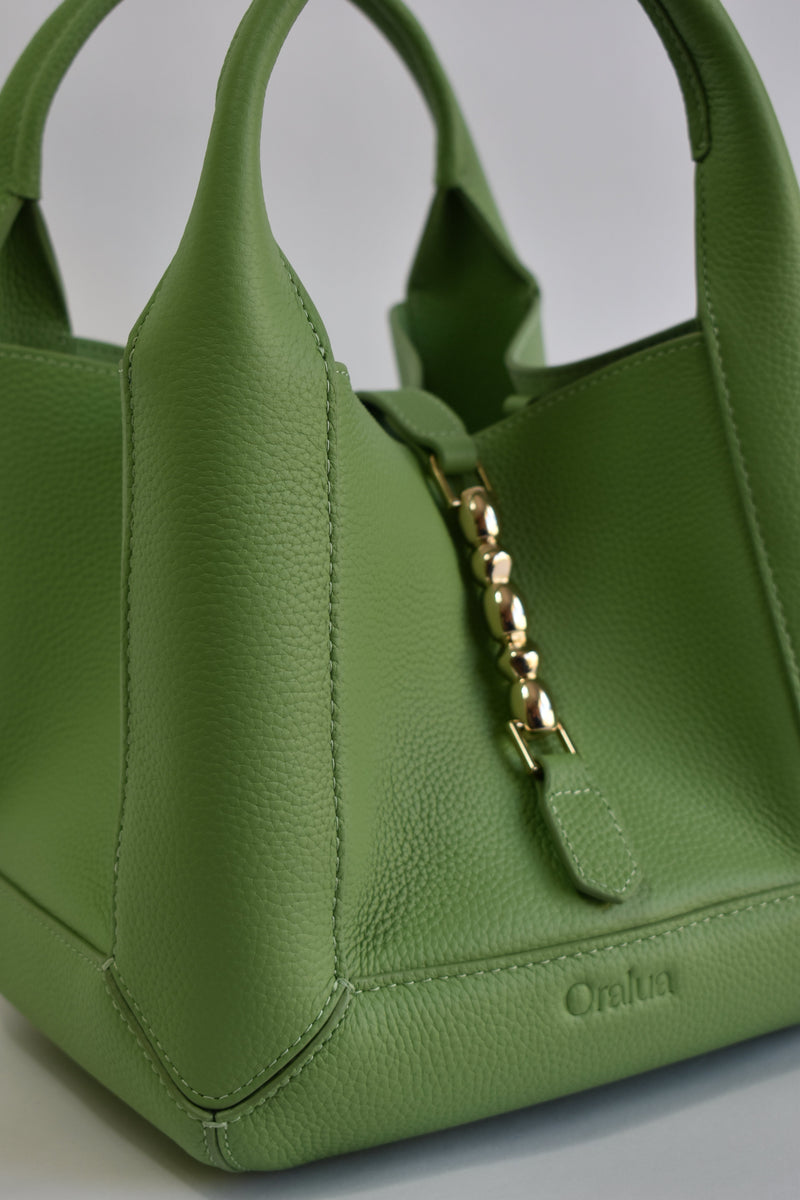 Coral Bucket Bag Sagefield Togo Pebble Leather - Oralua